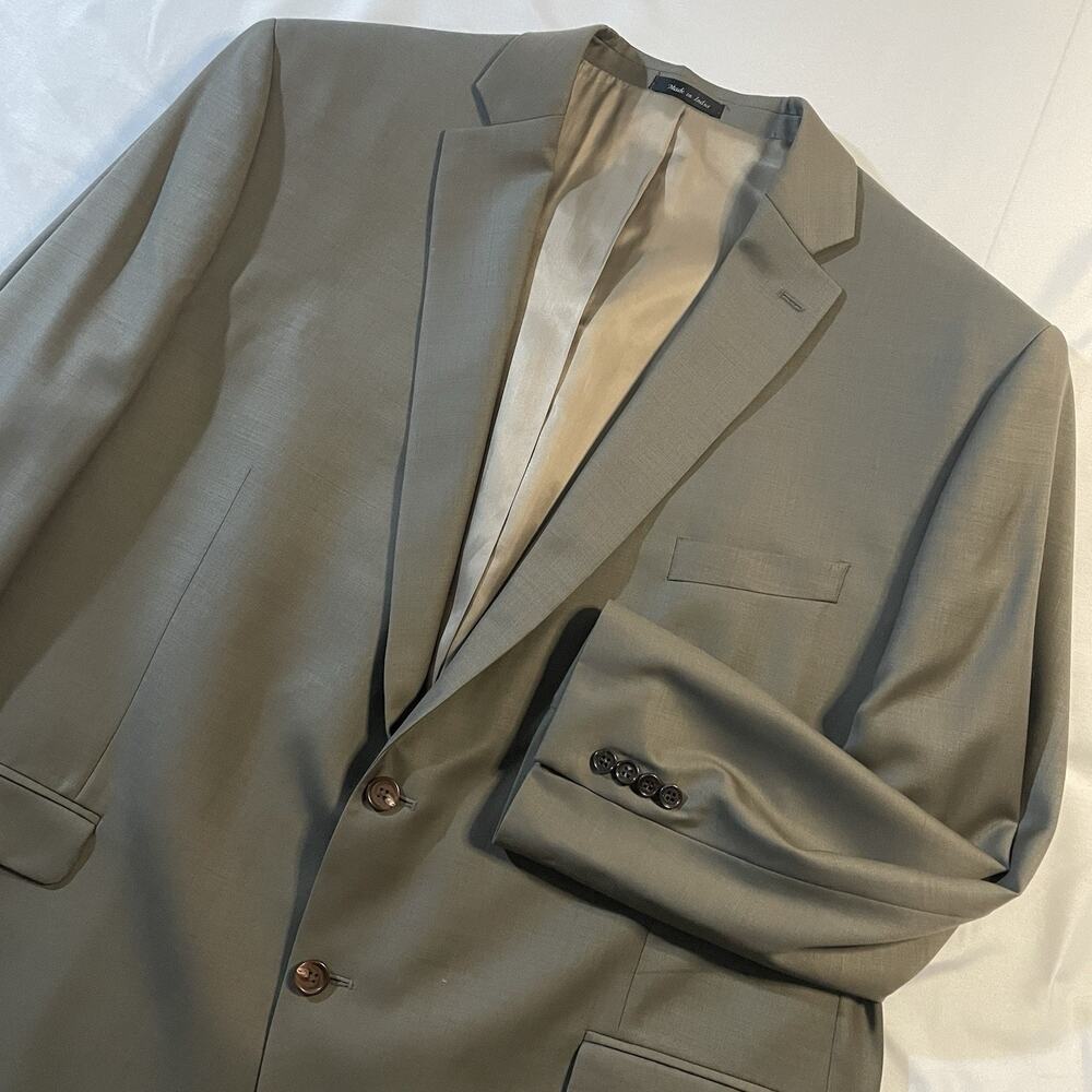 Lauren Ralph Lauren 52R Blazer Mens 100% Wool Sport Coat Olive Green Two Button